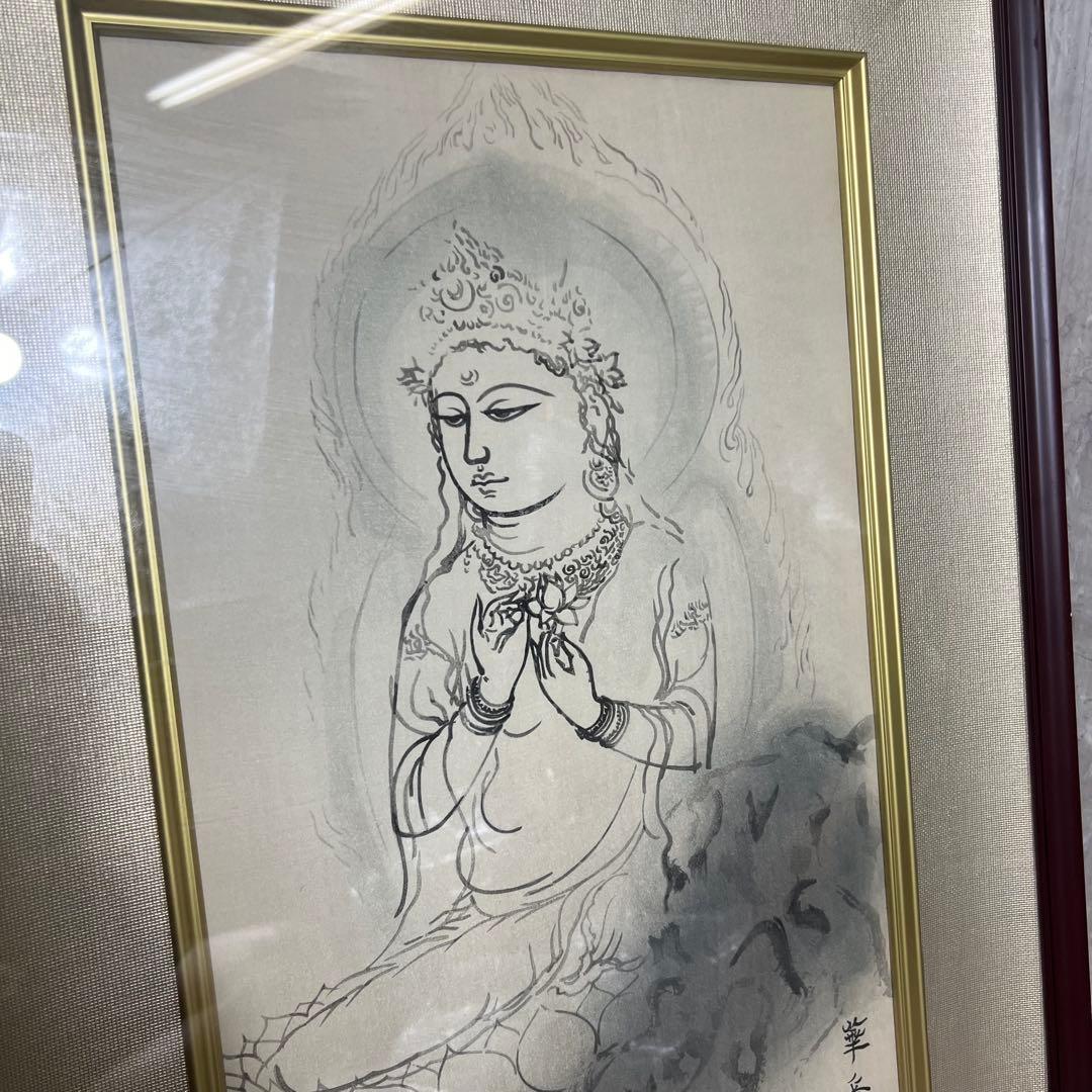 希少品 モモセ版画美術 村上華岳 観世音菩薩像 手摺木版画 限定300 第27番