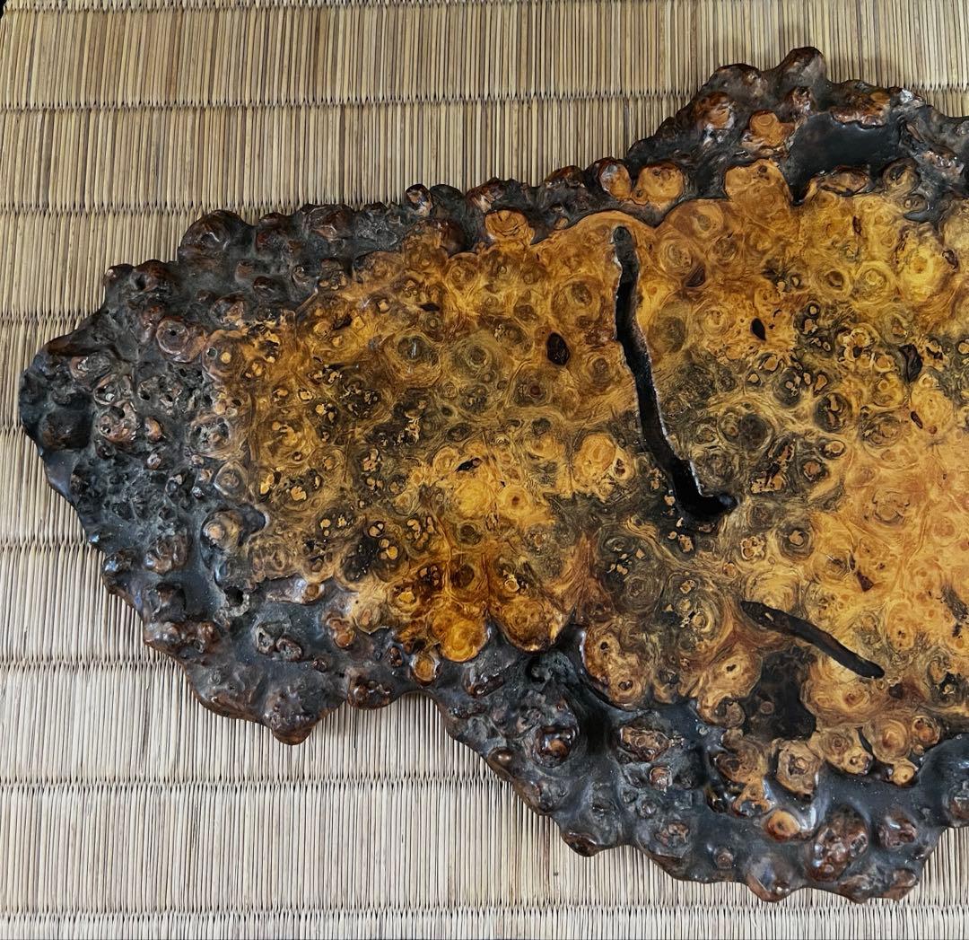 天然時代古木 花梨 美玉杢 瘤 花台 香台 盆栽台 平台 約44㎝