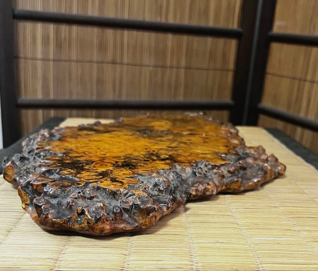 天然時代古木 花梨 美玉杢 瘤 花台 香台 盆栽台 平台 約44㎝