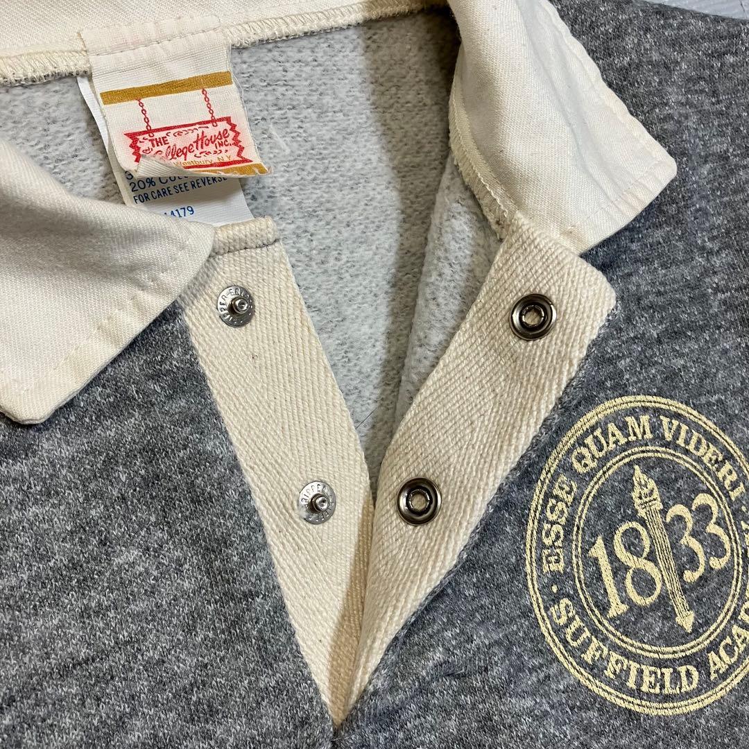 COLLEGE HOUSE USA製 70s〜80s ポケット付き ラガーシャツ