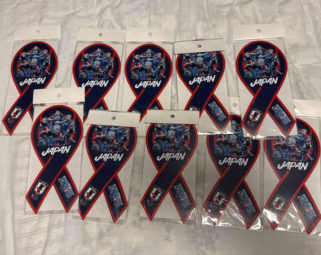 ワンピース　リボンマグネット　サッカー　日本代表　コラボ　10枚セット