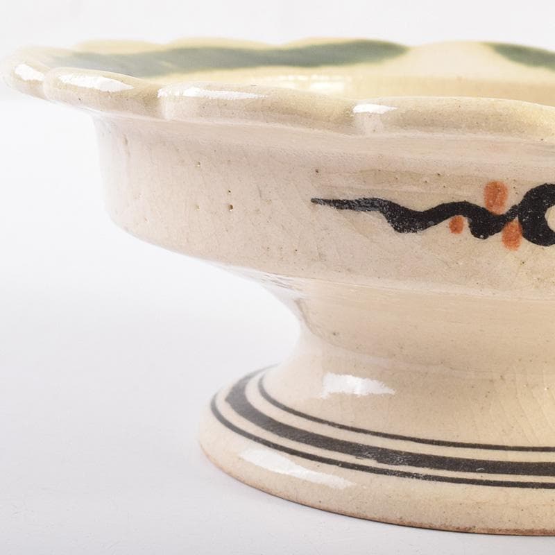 和食器　向井一峰作　織部向付　台皿　五客　共布共箱　M　R7606