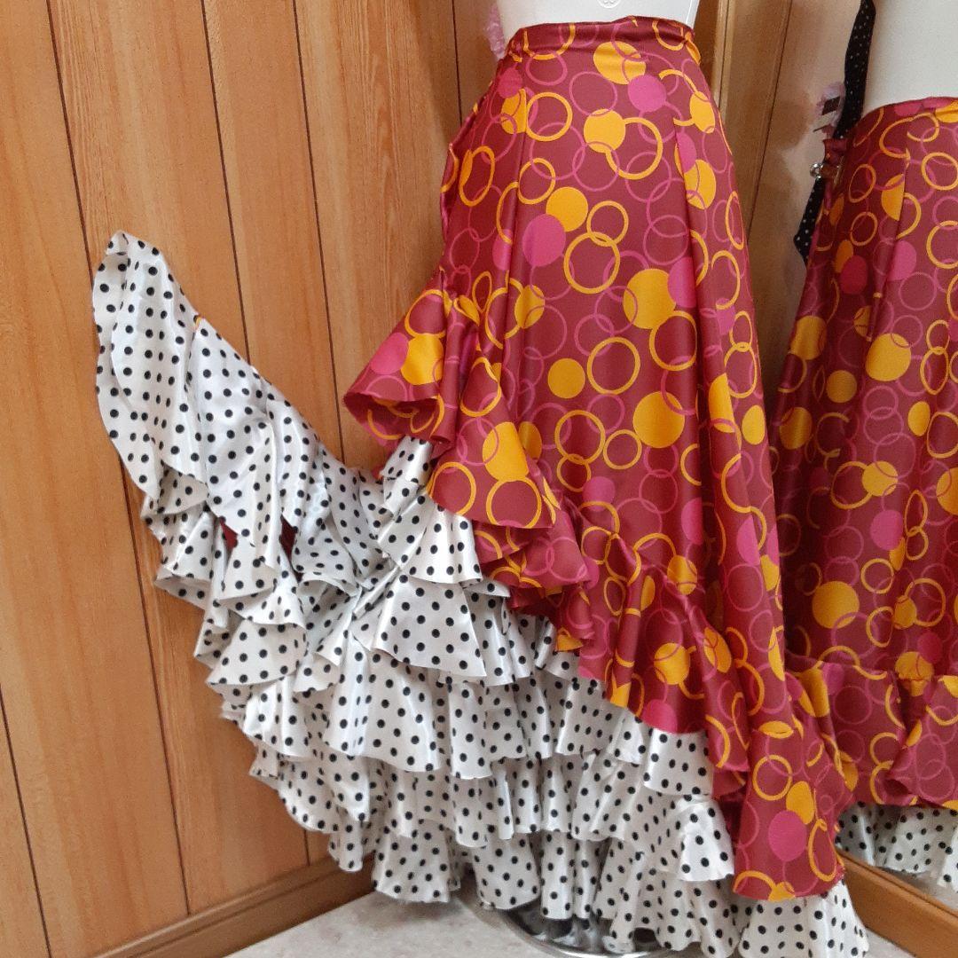フラメンコ衣装　☆ファルダのみ　＊水玉が可愛いい豪華なファルダ