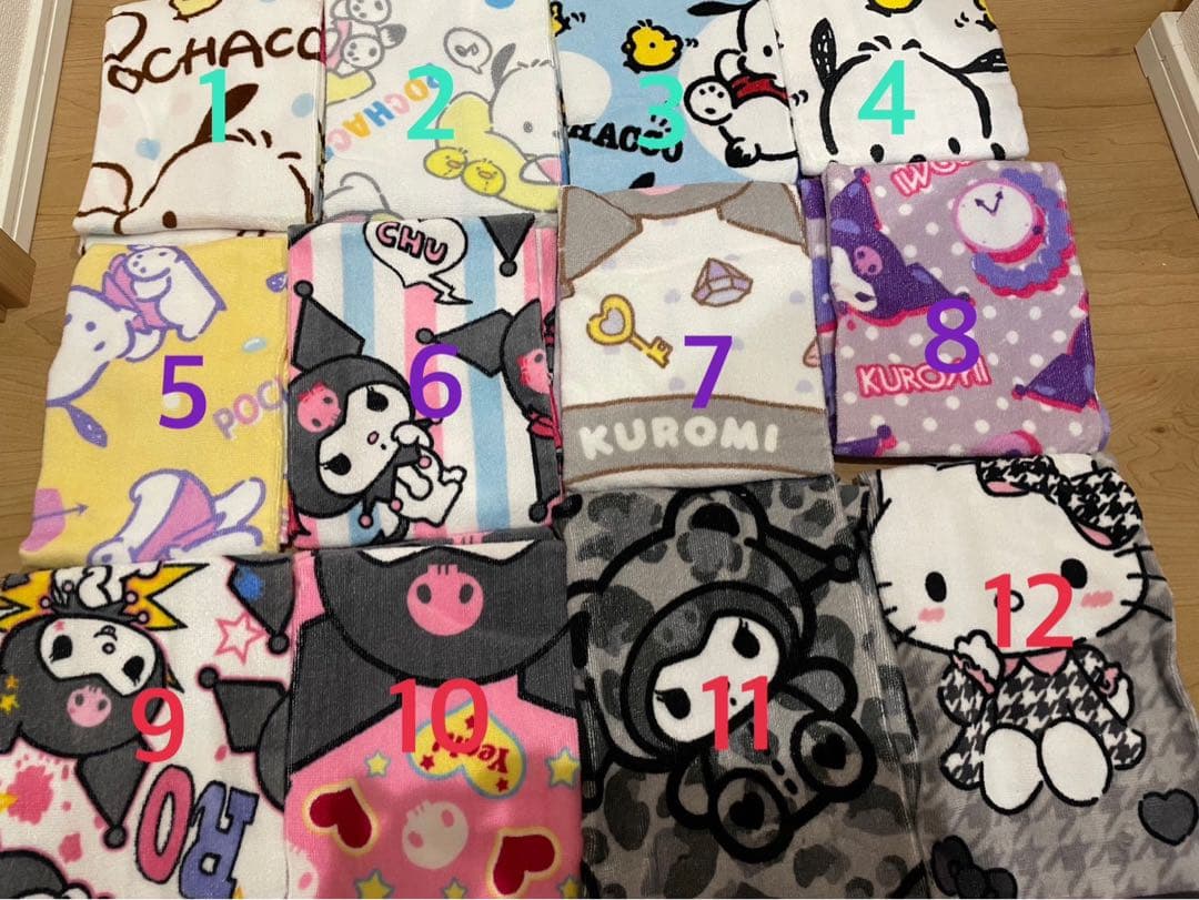 サンリオ タオル まとめ売り 12枚セット ポチャッコ クロミ ハローキティ
