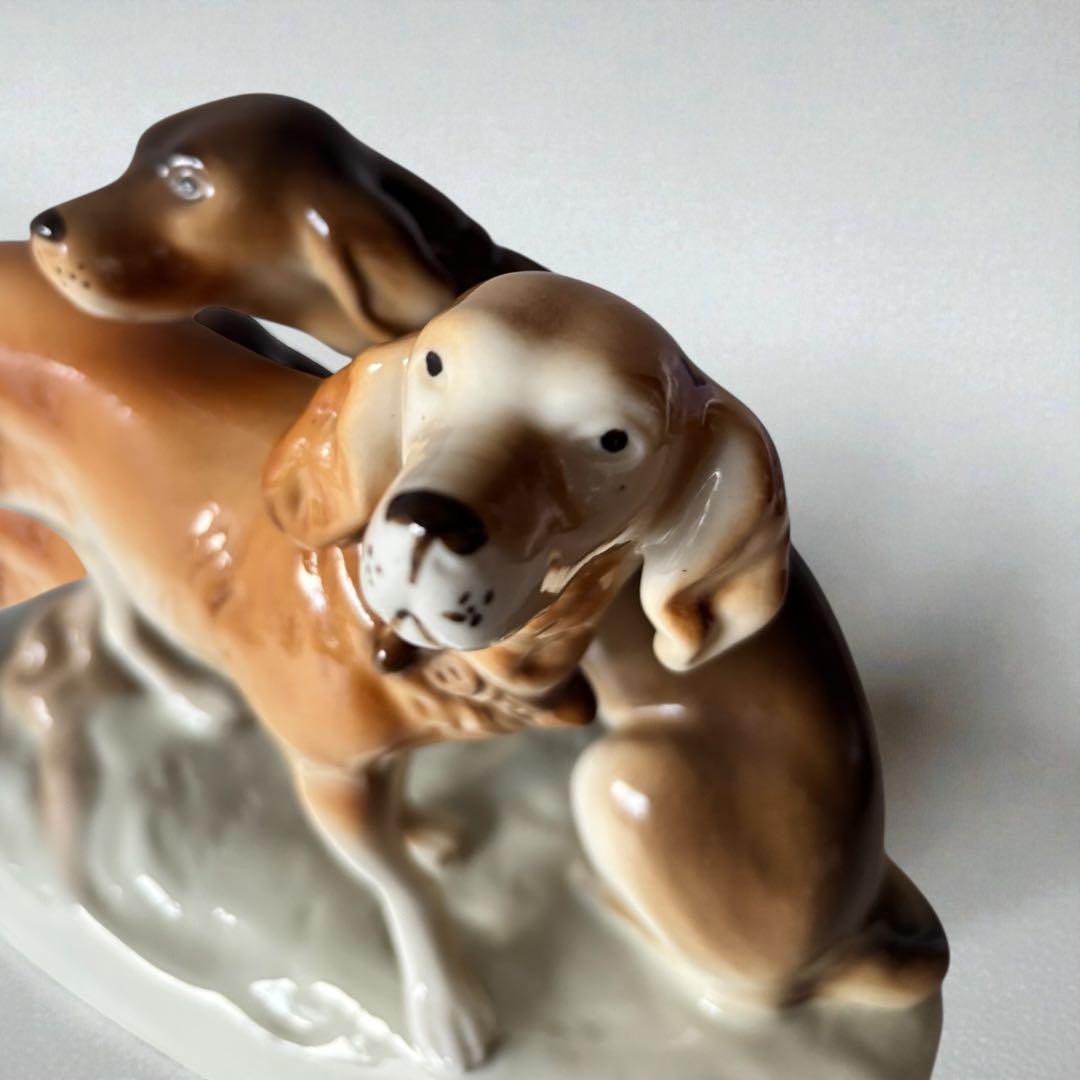 アンティーク雑貨  Dux Hunting Dogs Figurine