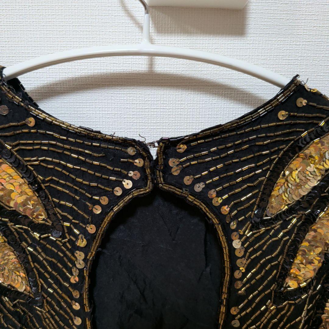 ​【希少】Sténay 総刺繍 鳳凰/ウィングデザイン ビーズドレス P8サイズ