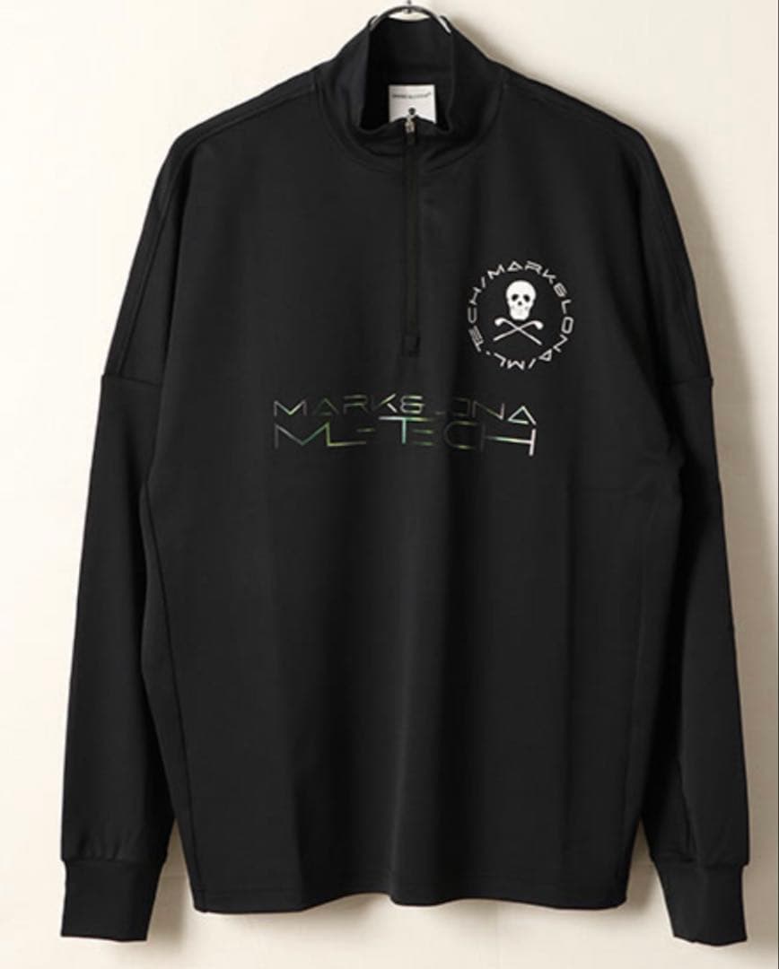 【新品】マークアンドロナ　長袖シャツ　モックネック　メンズ　接触冷感　黒