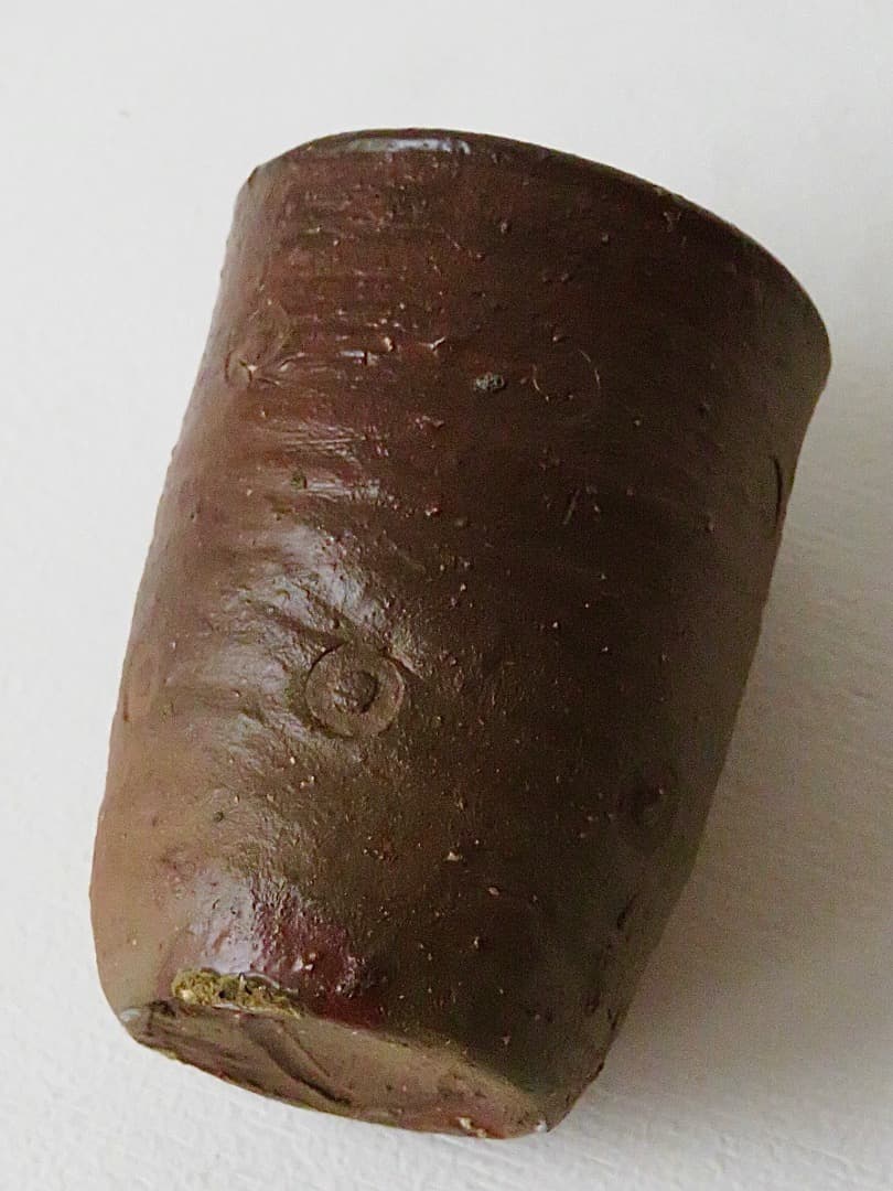 限定セル【希少品】伝説の陶芸家 國吉清尚 焼締 珊瑚紋 小湯呑 ぐい呑 泡盛