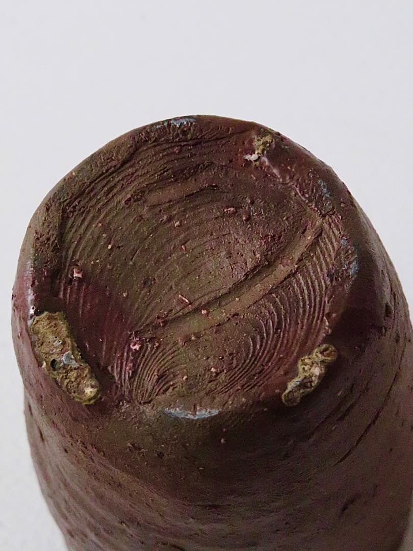 限定セル【希少品】伝説の陶芸家 國吉清尚 焼締 珊瑚紋 小湯呑 ぐい呑 泡盛