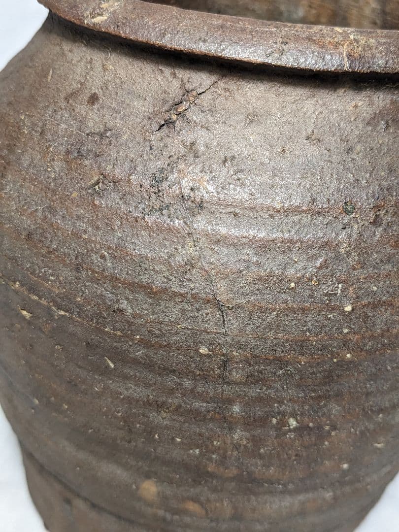 江戸中期 古越前 壺 越前焼 壷 置物 骨董品 種壺 コレクション アンティーク