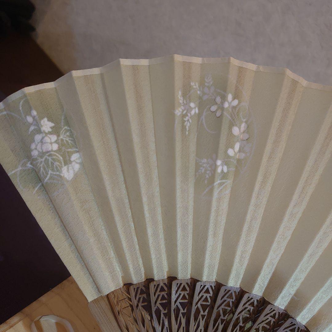 花柄デザイン 木製扇子
