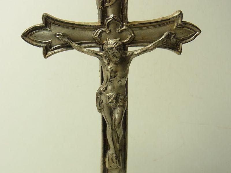 c1347 アメリカ アンティーク 自立クロス 艶消し USA 17.5cm