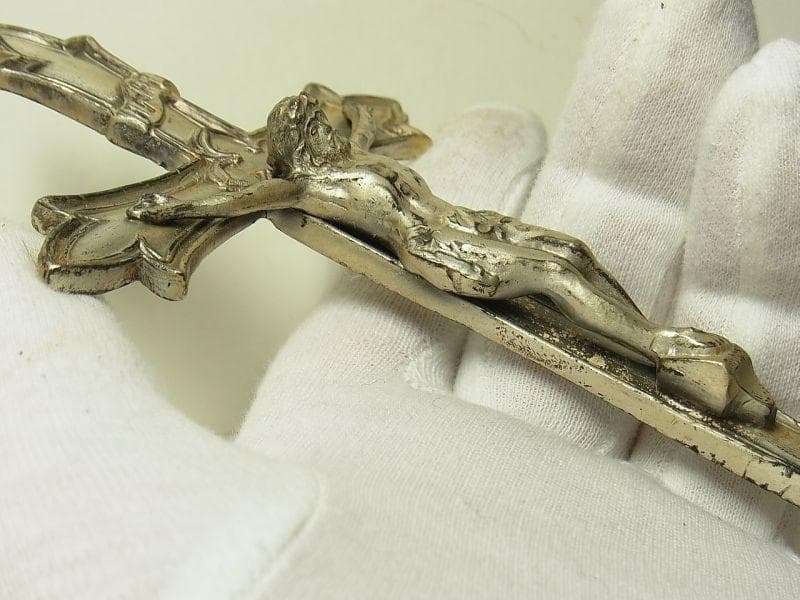 c1347 アメリカ アンティーク 自立クロス 艶消し USA 17.5cm