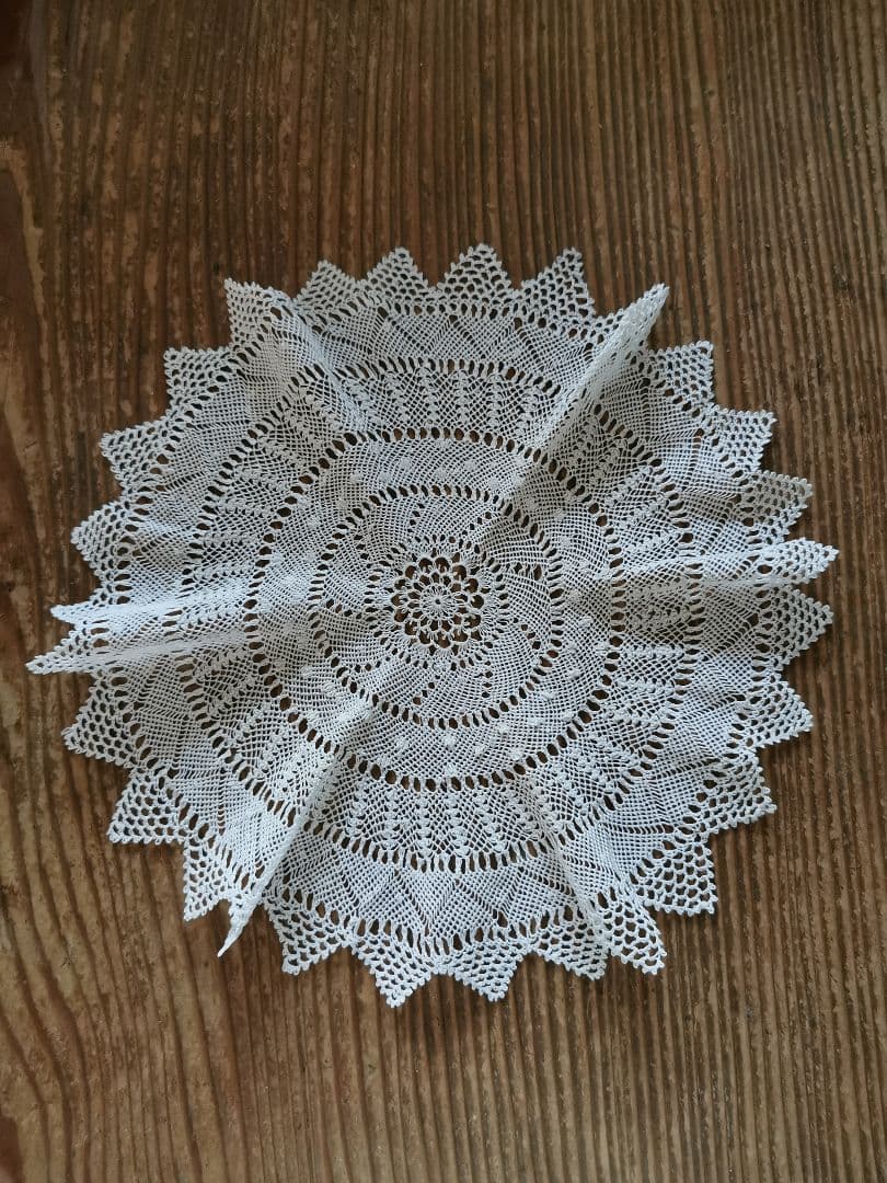 ヴィンテージ アルメニアン&タティング&クロシェレース 花型/星型ドイリー 細雪