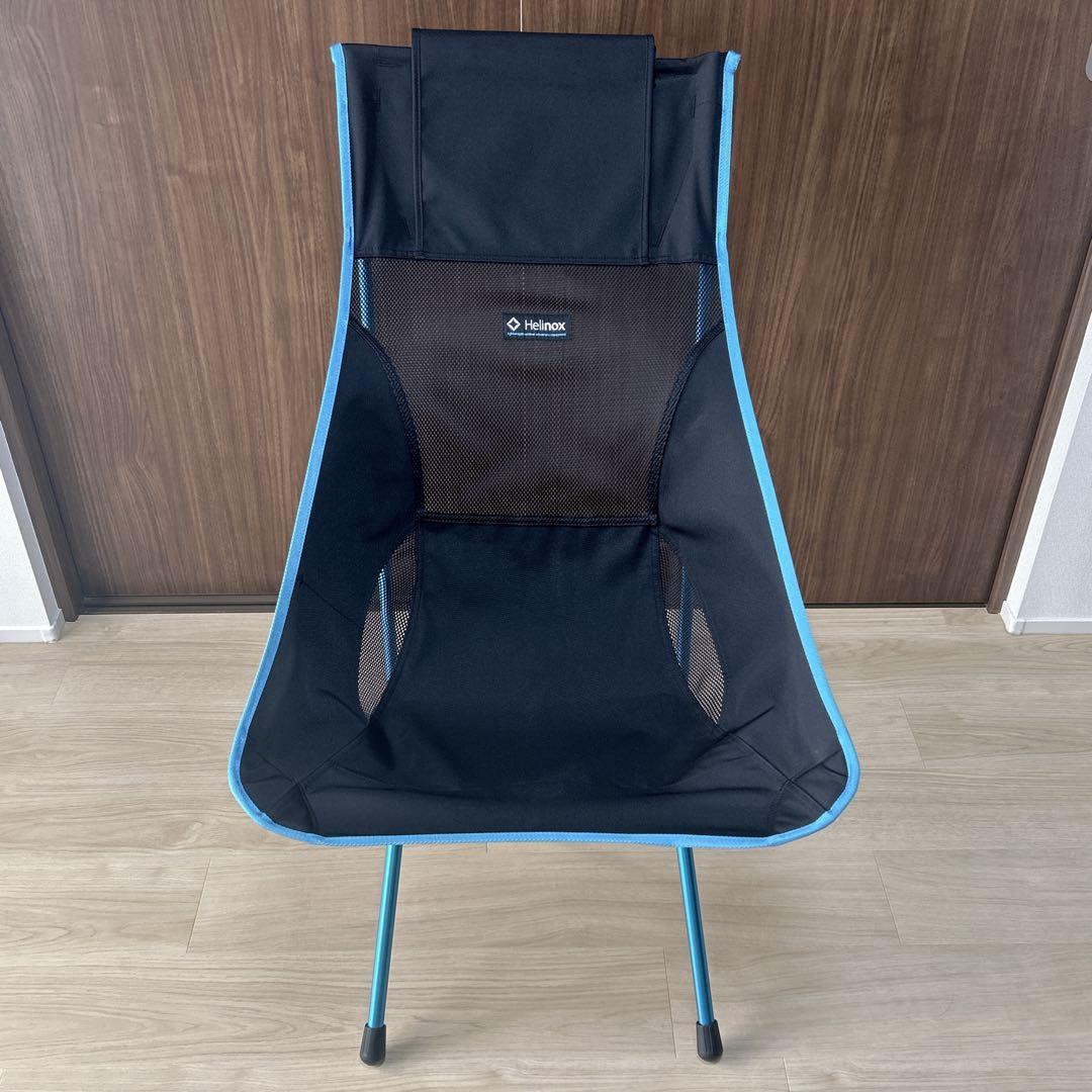 【美品】Helinox／ヘリノックス　サンセットチェア ブラック×ブルー