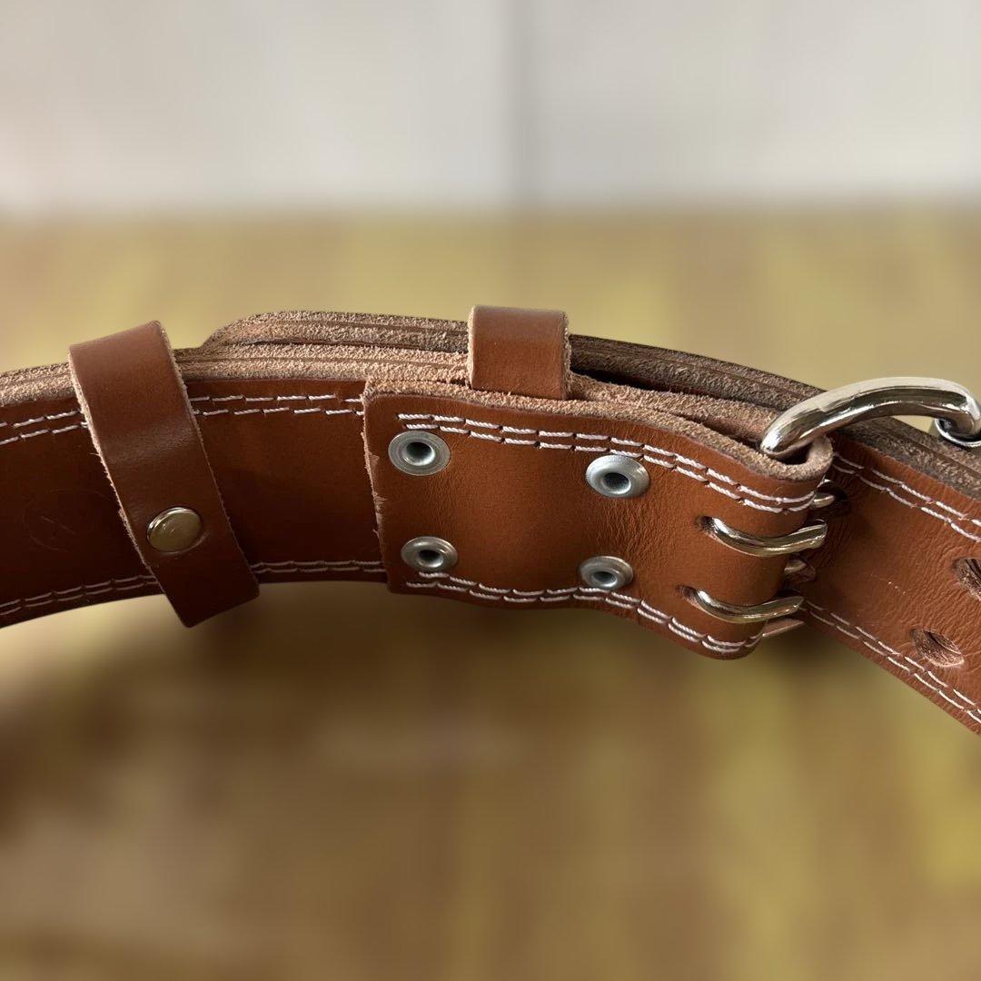 GOLD'S GYM レザー パワーベルト ブラウン