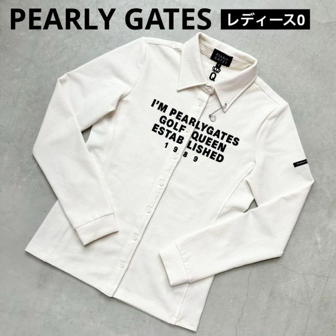 PEARLY GATES 韓国パーリーゲイツ 長袖シャツ ロゴチャーム 刺繍 0