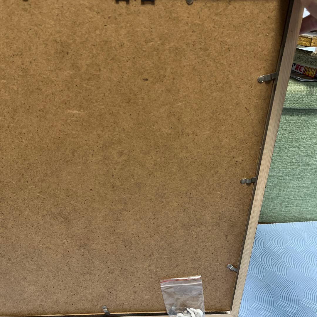 水墨画 赤い花 フレーム付き