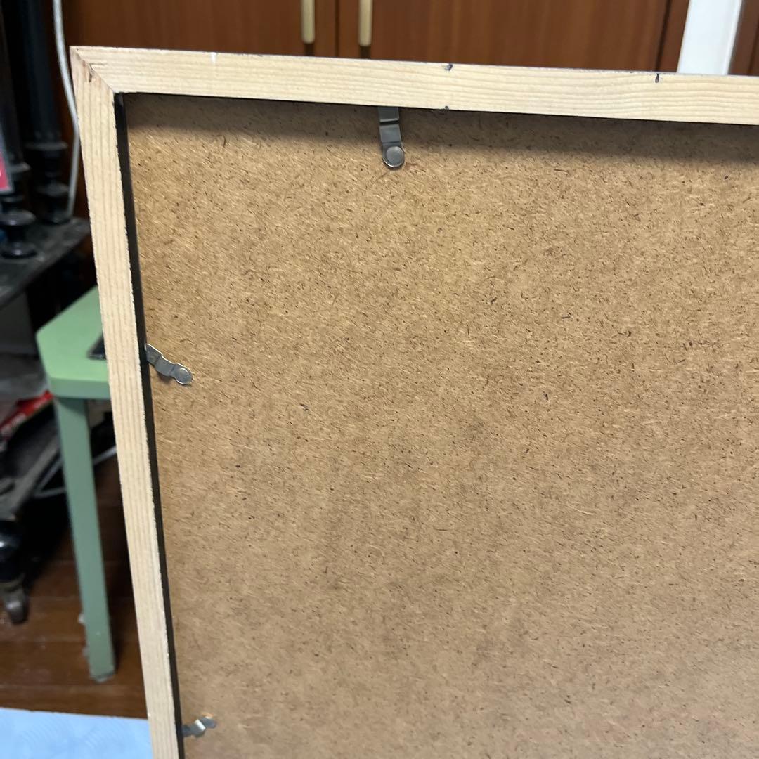 水墨画 赤い花 フレーム付き