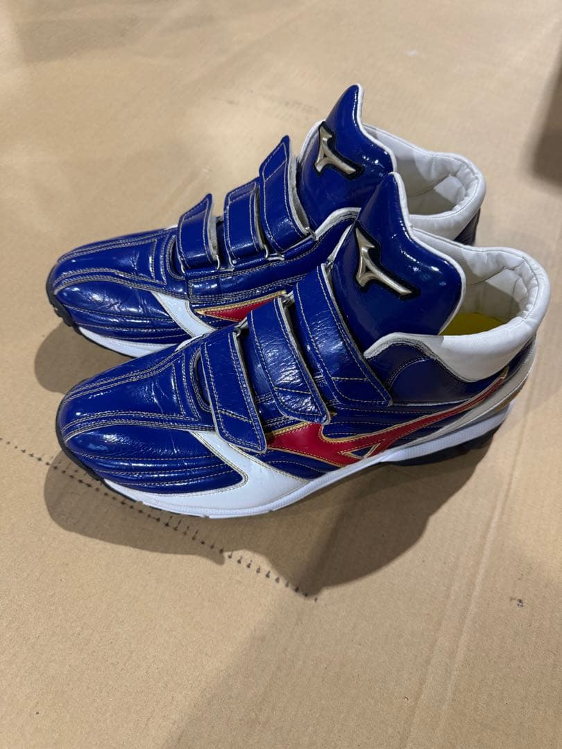 (オーダー品)Mizuno グローバルエリートト青/白/赤(美品)ネーム入り