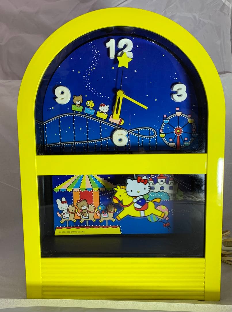 激レア　hello kitty 1990年製造　キティ　振り子時計　からくり時計