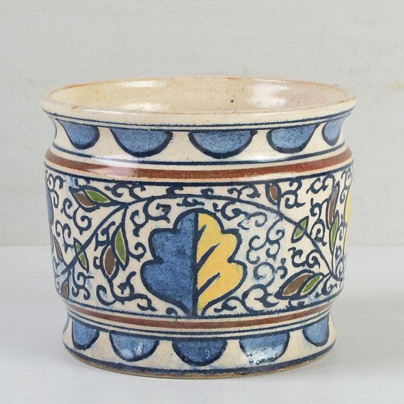 茶道具　膳所焼　陽炎園造　淡海ぜぜ　和蘭陀蔦文　火入　共箱　V　9416