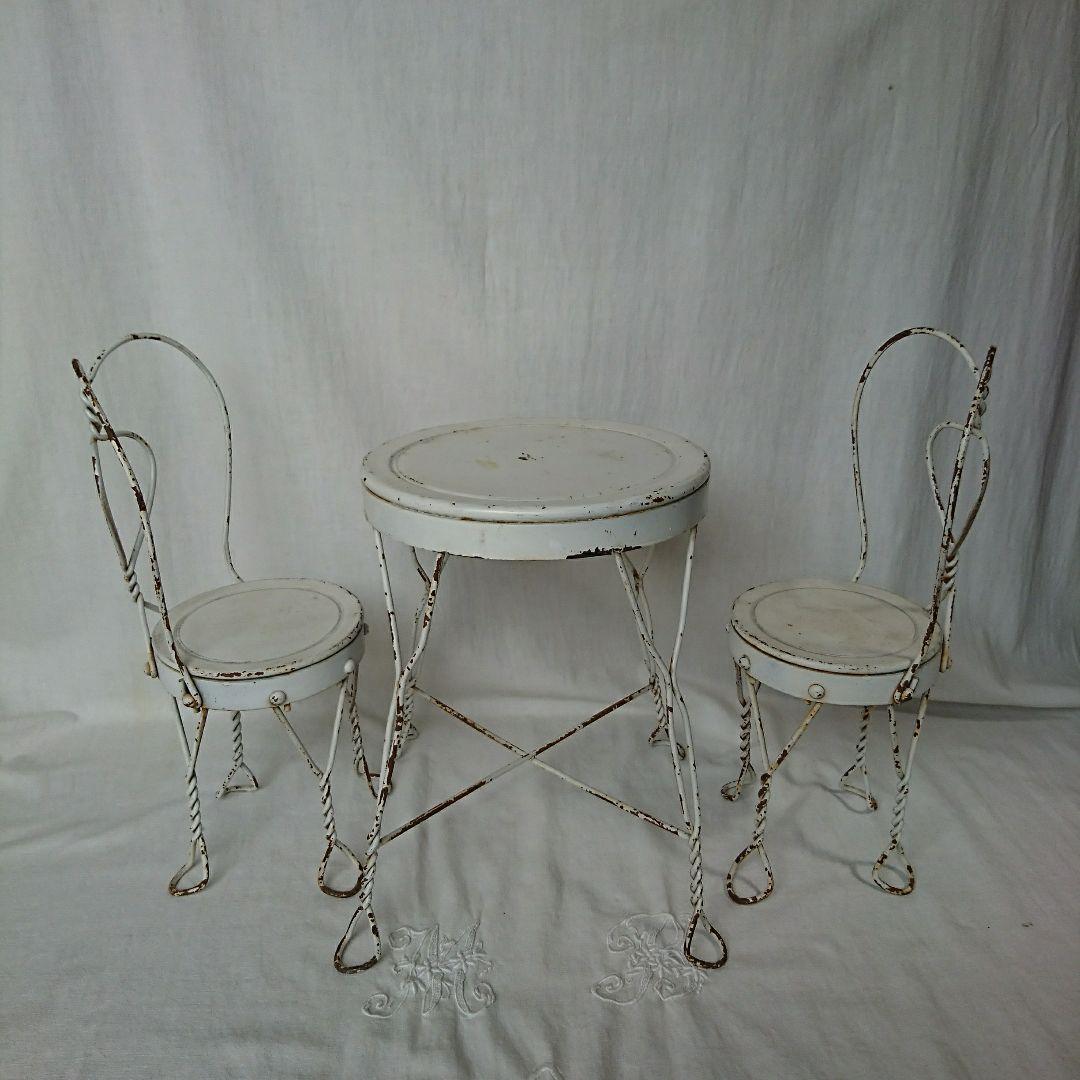 フランスアンティーク ドールサイズのチェア＆テーブル