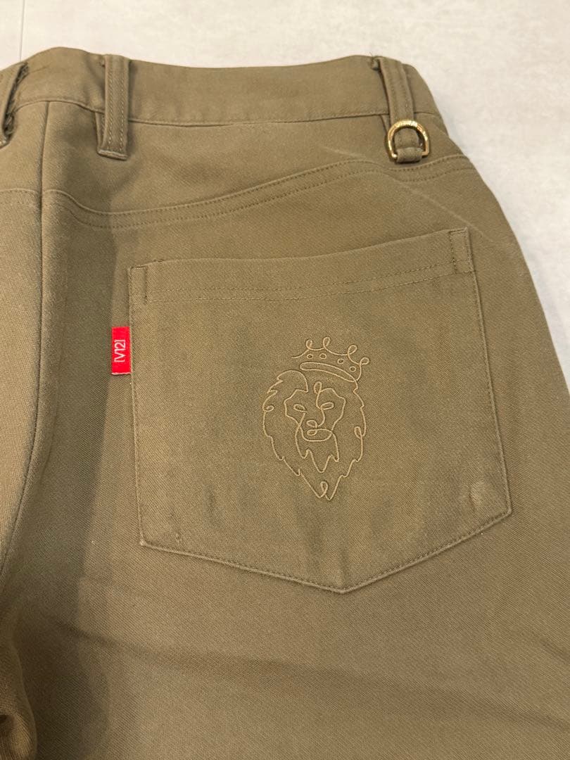 V12 オリーブ スリムフィットパンツ
