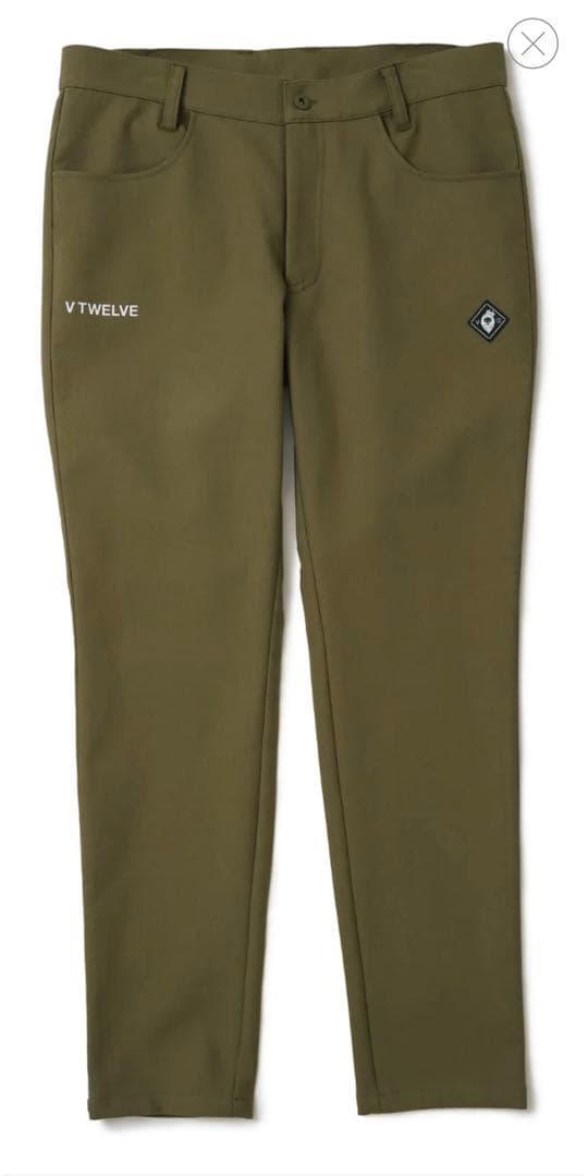 V12 オリーブ スリムフィットパンツ