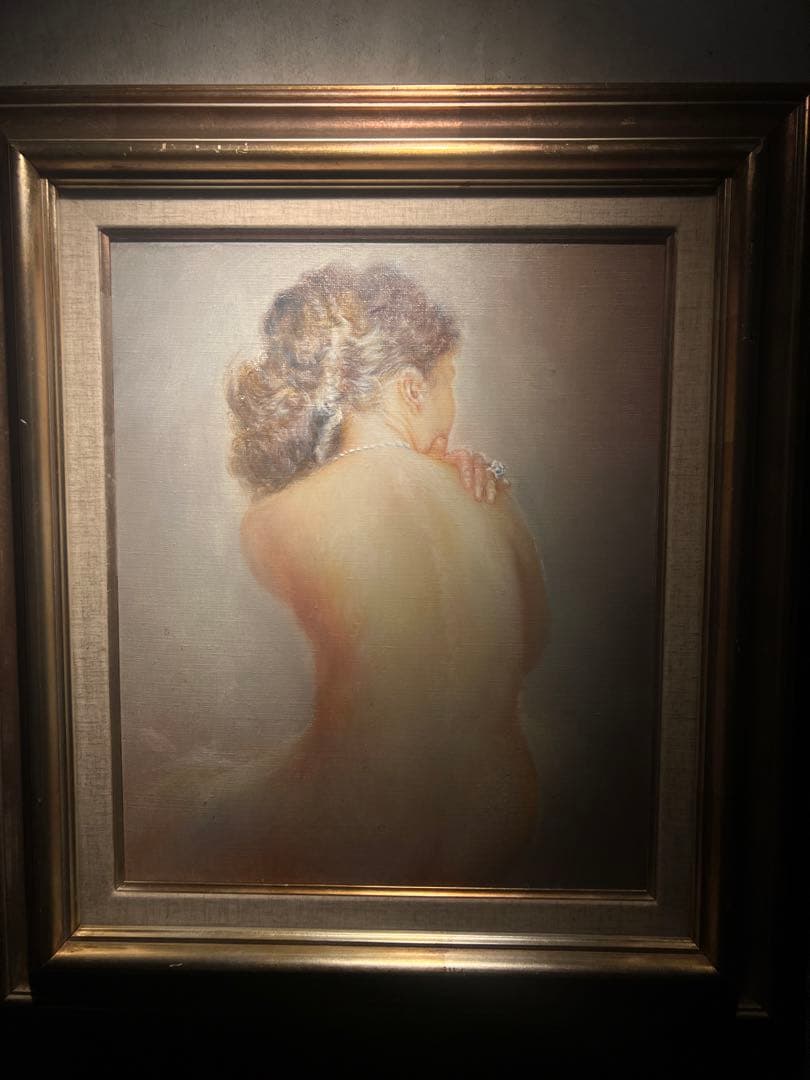 肉筆油彩画【裸婦画】直筆サインあり