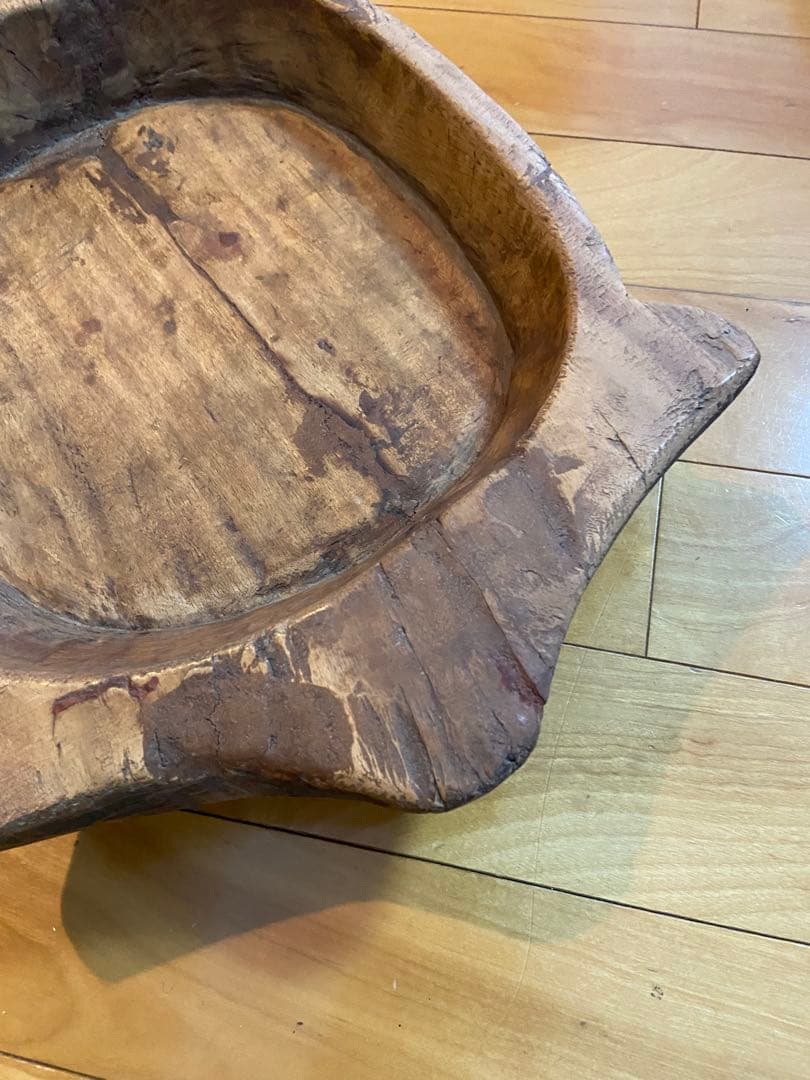 250–300年 済州島古木 盆｜李朝期｜高密度材の重量感・朝鮮古美術