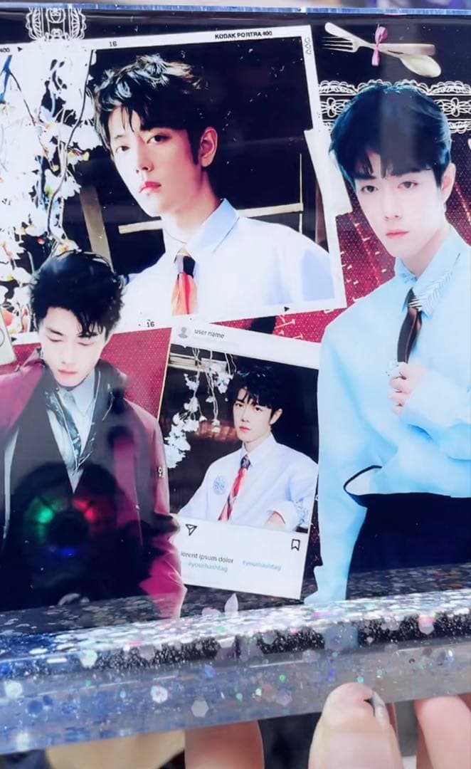 新作❣️肖戦 2番スタジオ　新両面レジン九宫格玄関置物❣️3点❣️確認用0119