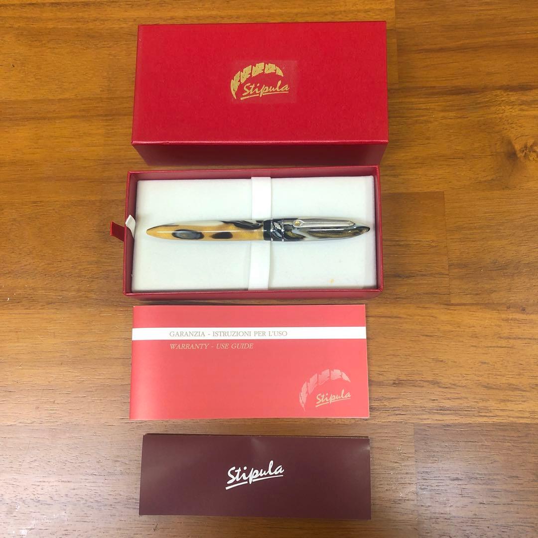 未使用STIPULAスティピュラ万年筆model Tパイライト レジン シトリン