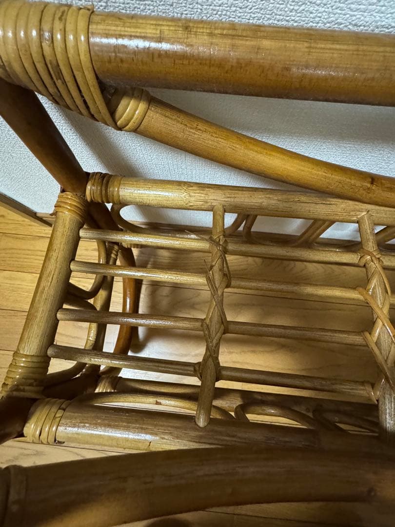 ヴィンテージ　ラタン　籐　ラック　フラワースタンド マガジンラック 昭和レトロ