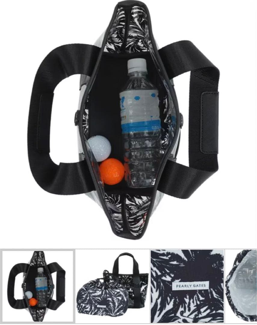 PEARLY GATES 繊細ボタニカル柄 クリアカートバッグ新品