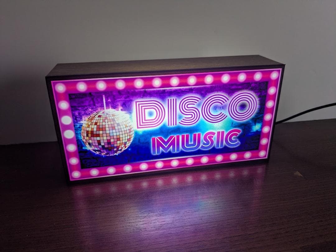 【Lサイズ】ディスコ クラブ ダンス 80s 看板 置物 雑貨 ライトBOX