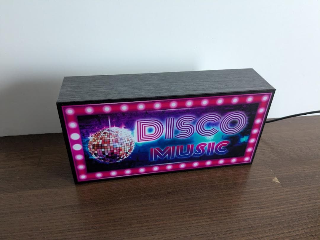【Lサイズ】ディスコ クラブ ダンス 80s 看板 置物 雑貨 ライトBOX