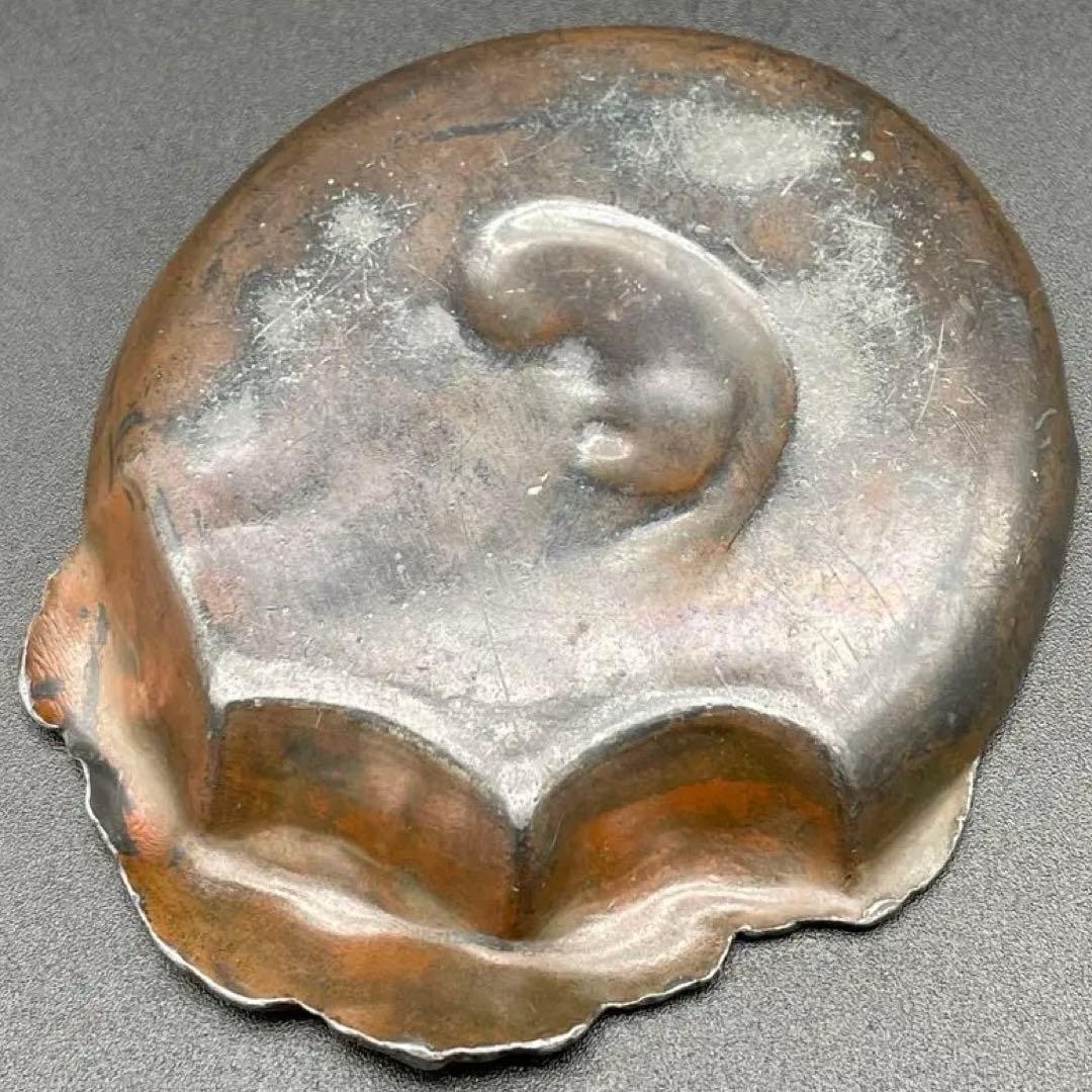 茶道具　銅地　鍍銀　猿　小皿　置物