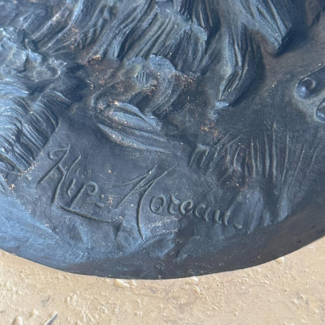 たぬき E◆美女像　ブロンズ　置物　刻印あり　銅製　美品