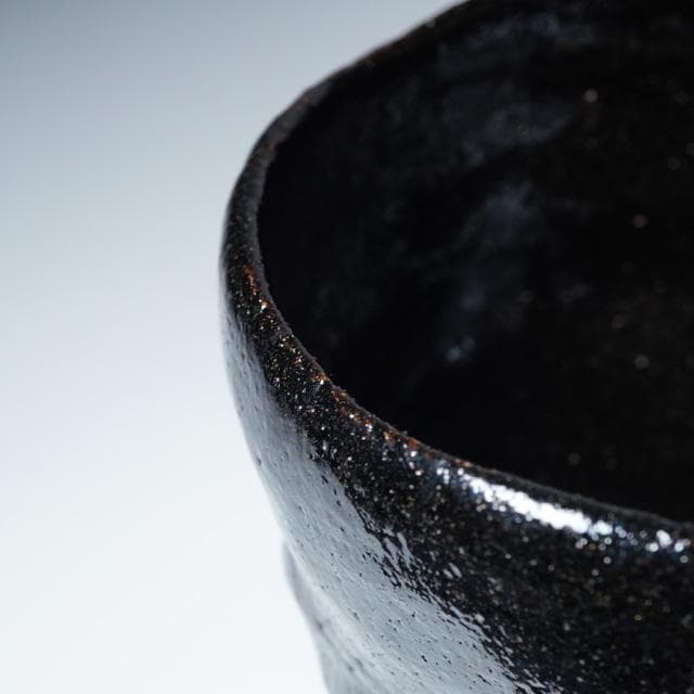 小川長楽　黒茶碗　共箱　茶道具　抹茶碗　濃茶　楽焼