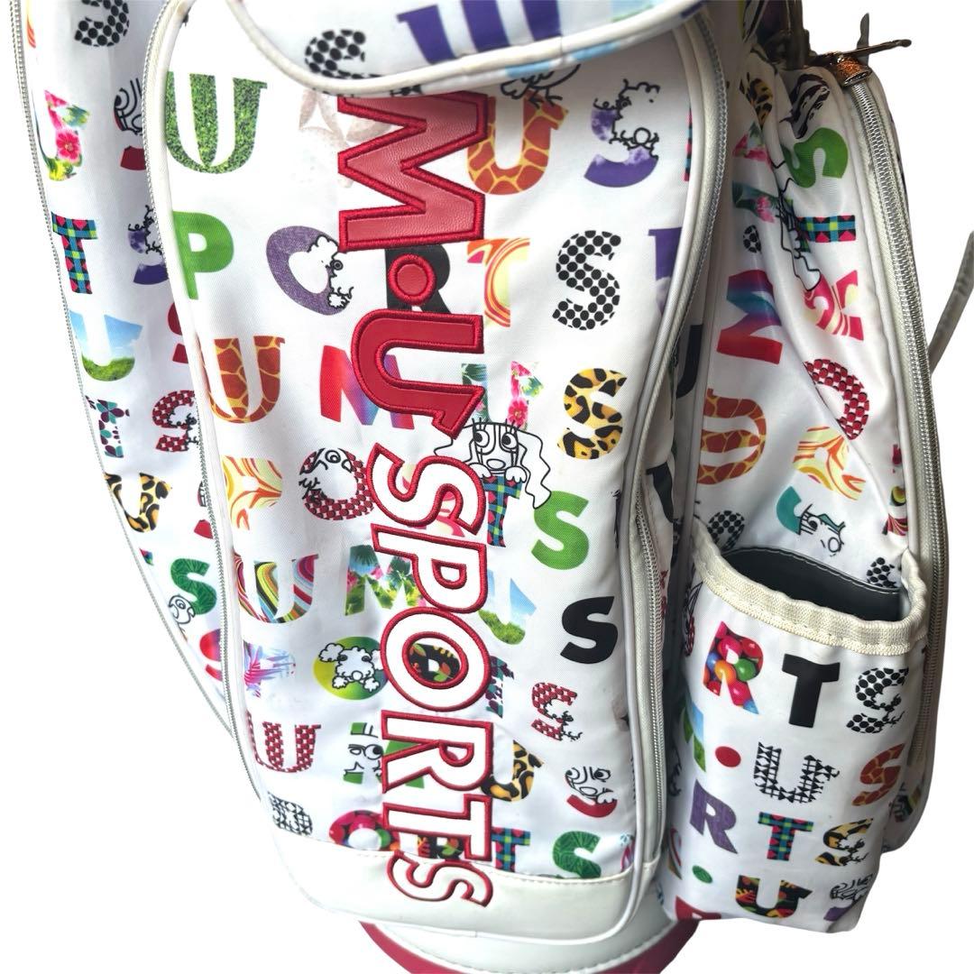 極美品✨M・U SPORTS キャディバッグ レディース ロゴ柄 ホワイト系