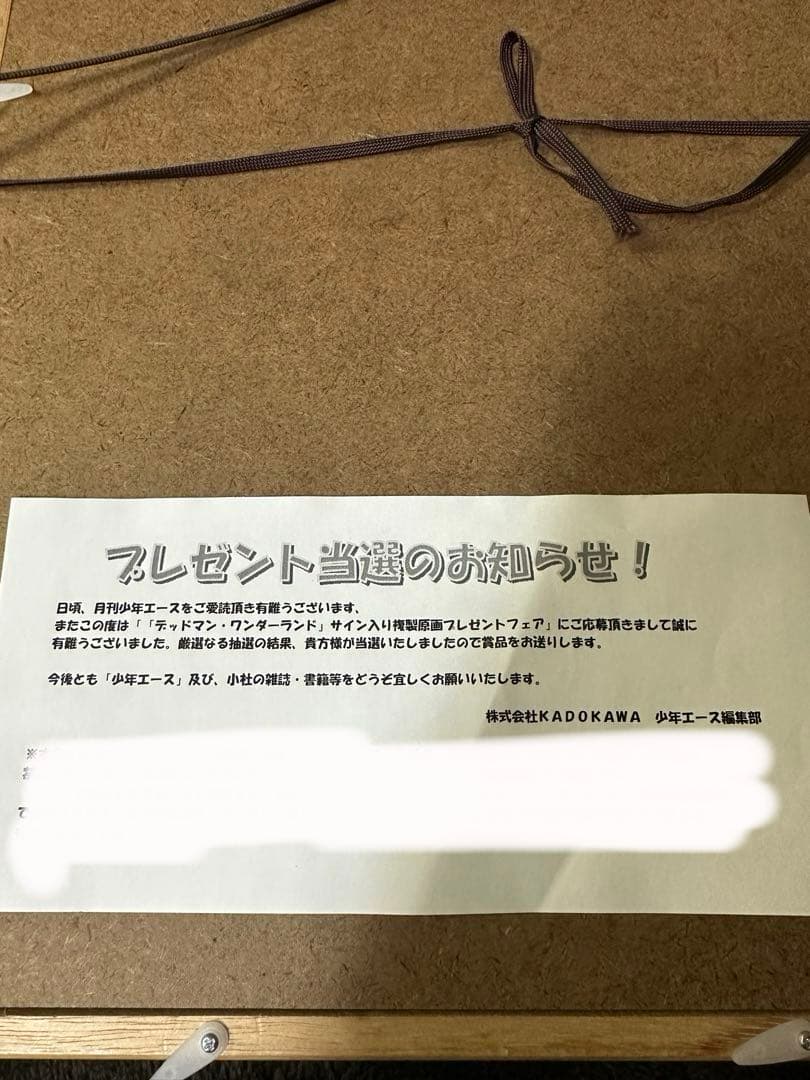 デッドマン・ワンダーランド　サイン入り複製原画