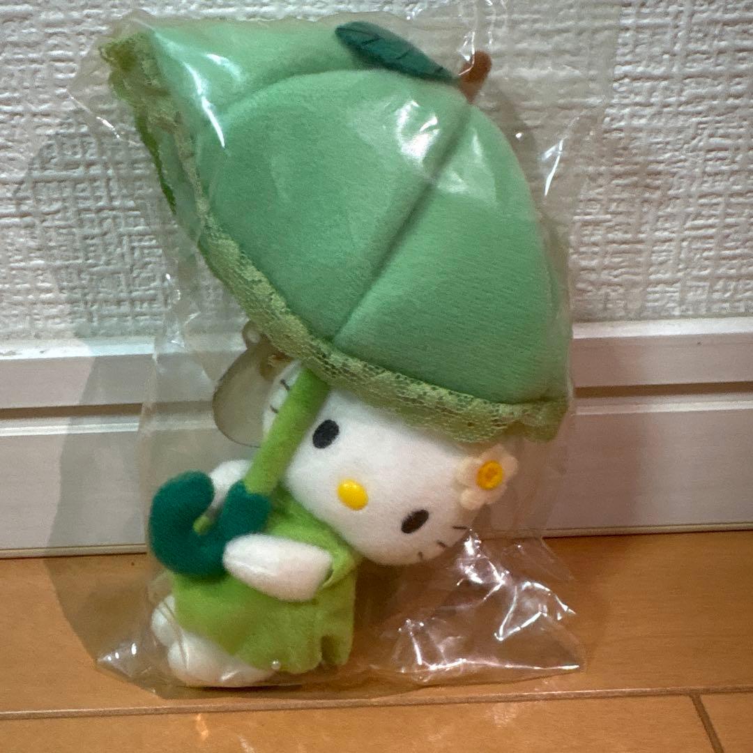 ご当地ハローキティぬいぐるみ信州限定　パラソル　かさ　青りんご