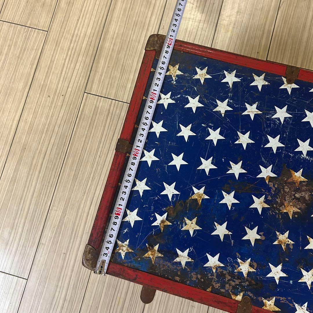アメリカン　ヴィンテージ　家具　アメリカ国旗　星条旗　トランク　ボックス