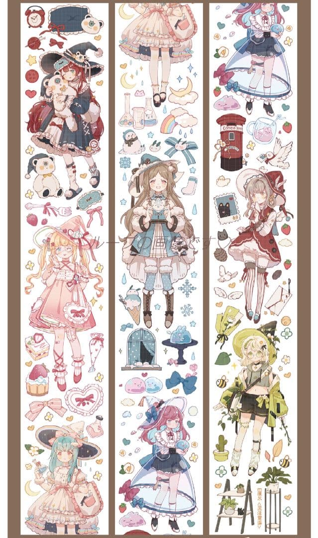 1081▶灵泽童谣(贝壳光)E厘米切り売り海外人物マステ女の子