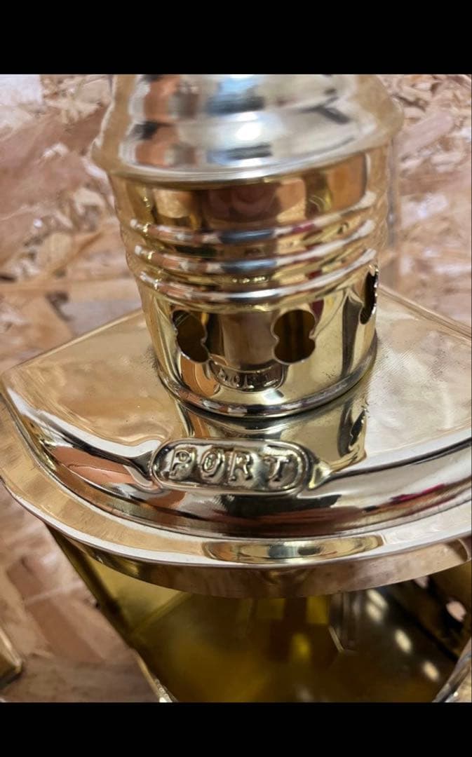 ビンテージ航海灯　右舷・左舷セット　オール真鍮製　マリンランプ