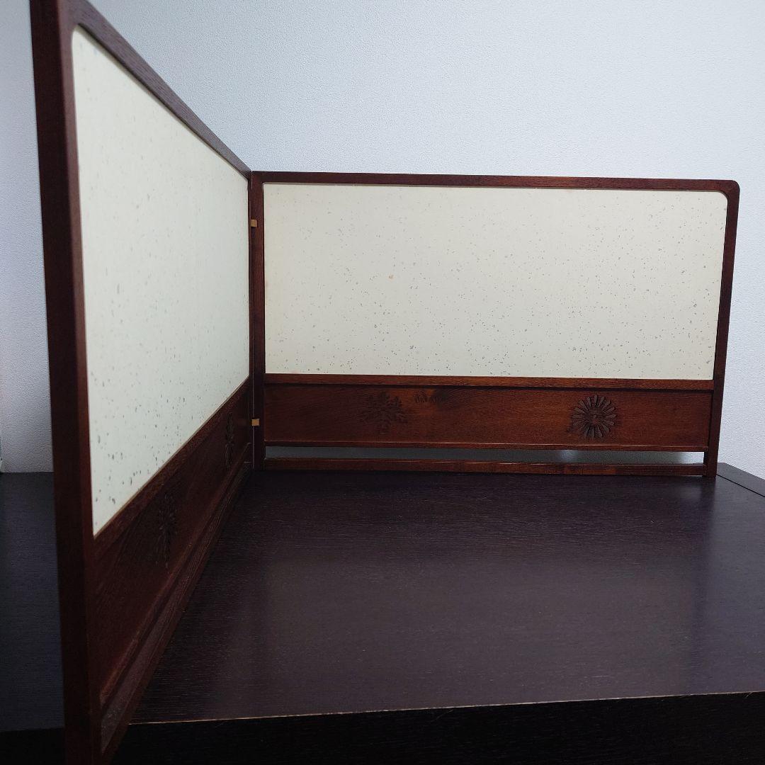 茶道具　風炉先屏風　菊桐透かし　工芸品　アンティーク