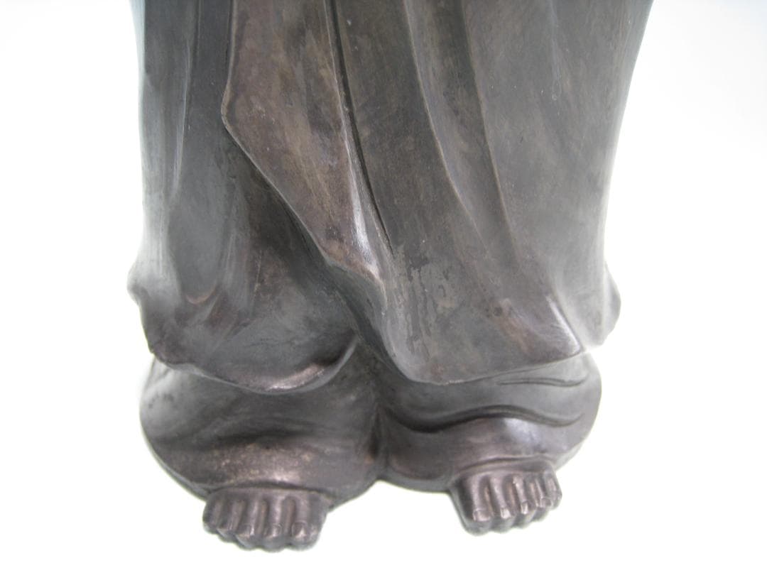 備前焼　　【青備前達磨立像】稀少な青備前