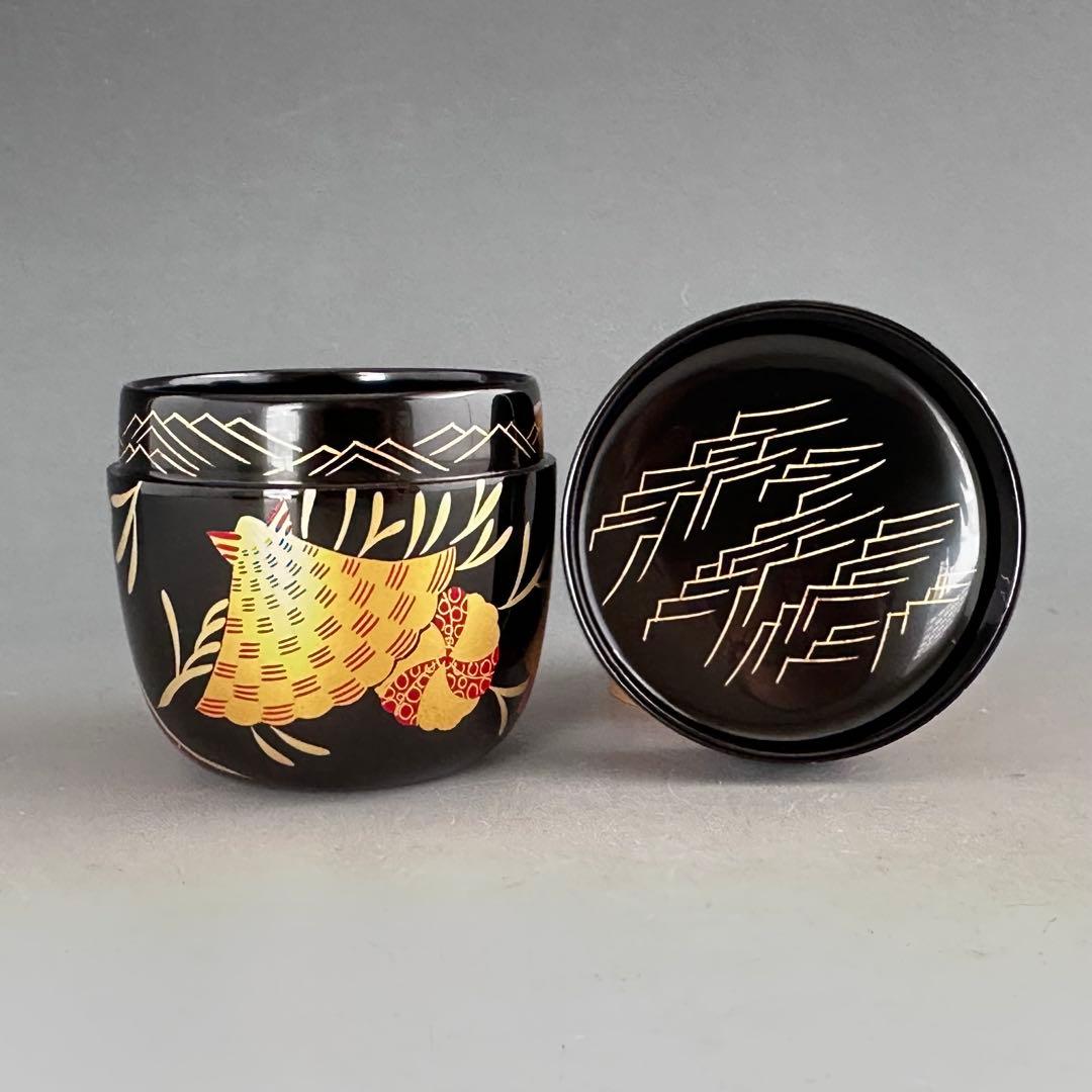 茶道具　而妙斎好写　海松貝蒔絵　大棗　西村宗幸　共箱　山中塗　薄茶器　抹茶　茶会