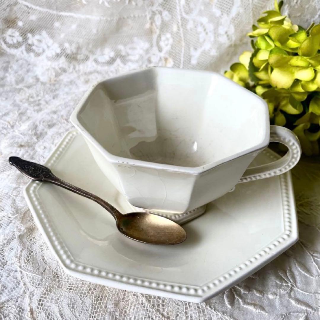 【希少】クレイユモントロー　オクトゴナルC&S カップ　フランスアンティーク